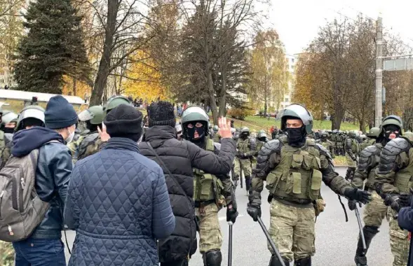 Разгон пратэстаў у Мінску восенню 2020-га
