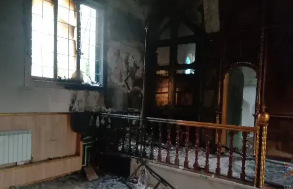 Царква ў&nbsp;Альгомелі пасля пажару
