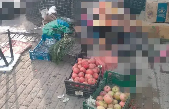 Рынок в Херсоне после российского обстрела&nbsp;
