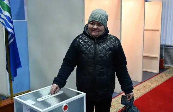 Святлана Макарава ў нядзелю на ўчастку № 1
