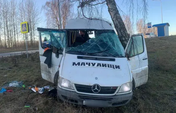 На месте аварии с маршруткой
