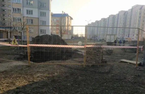 На месцы аварыі ў Пінску
