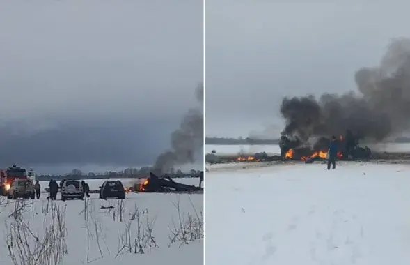 На месцы падзення верталёта
