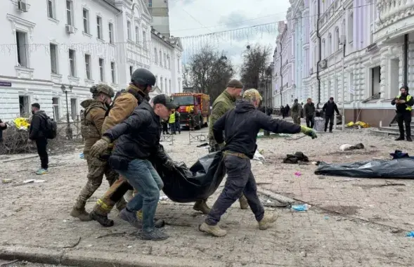 Наступствы расійскай атакі па Сумах
