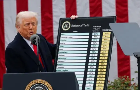 Дональд Трамп аб'яўляе тарыфы
