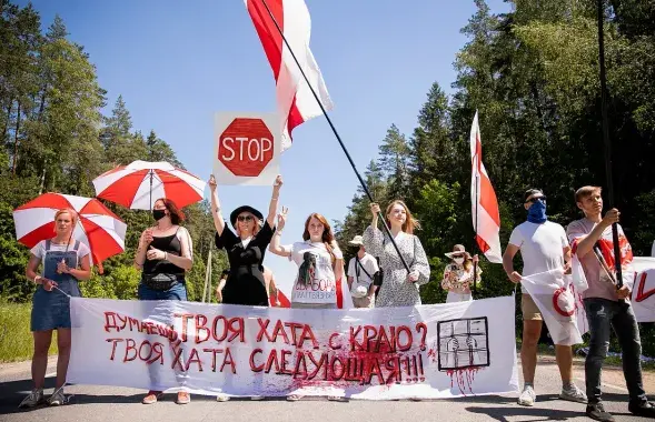 Акция солидарности с белорусами в Вильнюсе
