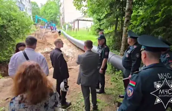 На месцы правалу грунту ў Віцебску
