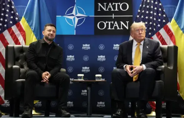 Владимир Зеленский и Дональд Трамп на саммите НАТО
