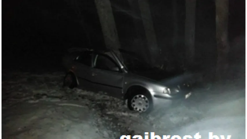У Івацэвіцкім раёне кіроўца ўрэзаўся ў прыдарожнае дрэва